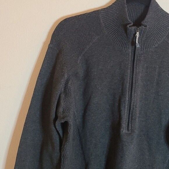Eddie Bauer soft grey knit breathable 1/2 zip pullover sweater NWT sz XXL NWT - Picture 2 of 10